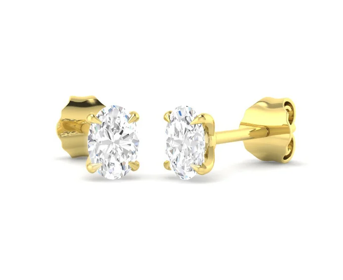 9ct Yellow Gold Diamond (Lab-Grown) Earrings, 0.54ct