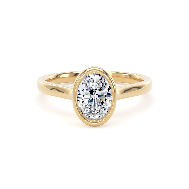 Rivoli Oval Bezel Set Diamond (Lab Grown) Solitaire Ring
