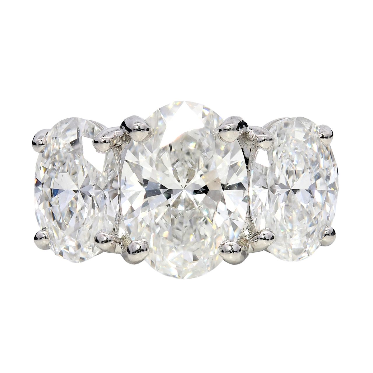 Rivoli Oval Cut Diamond (Lab-Grown) Trilogy Engagement Ring, 3.08ct