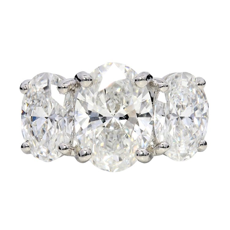 Rivoli Oval Cut Diamond (Lab-Grown) Trilogy Engagement Ring, 3.08ct