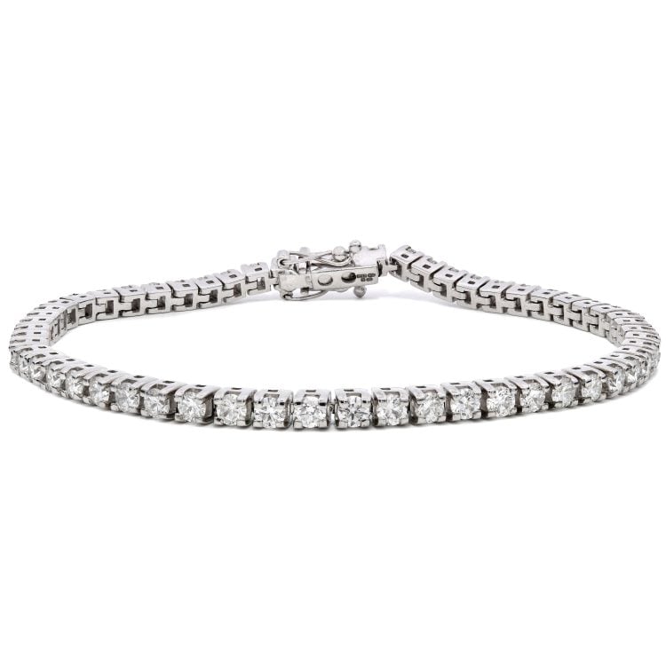 Platinum Brilliant Cut Diamond (Lab-Grown) Tennis Bracelet, 5.04ct