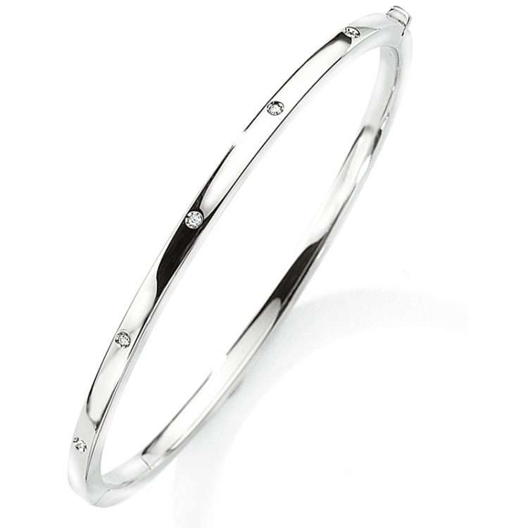 Rivoli 9ct White Gold Diamond Bangle