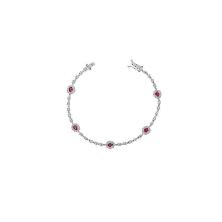 18ct White Gold Ruby and Diamond Bracelet