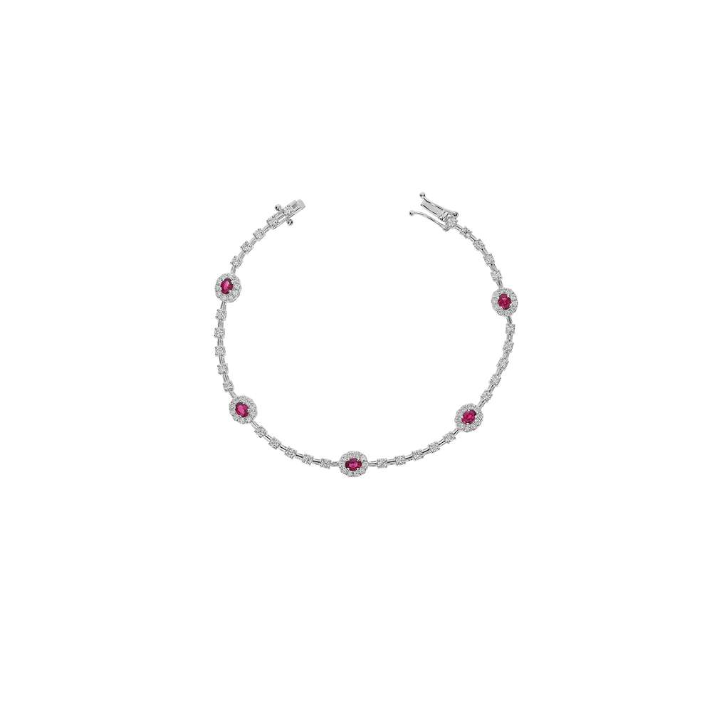 18ct White Gold Ruby and Diamond Bracelet
