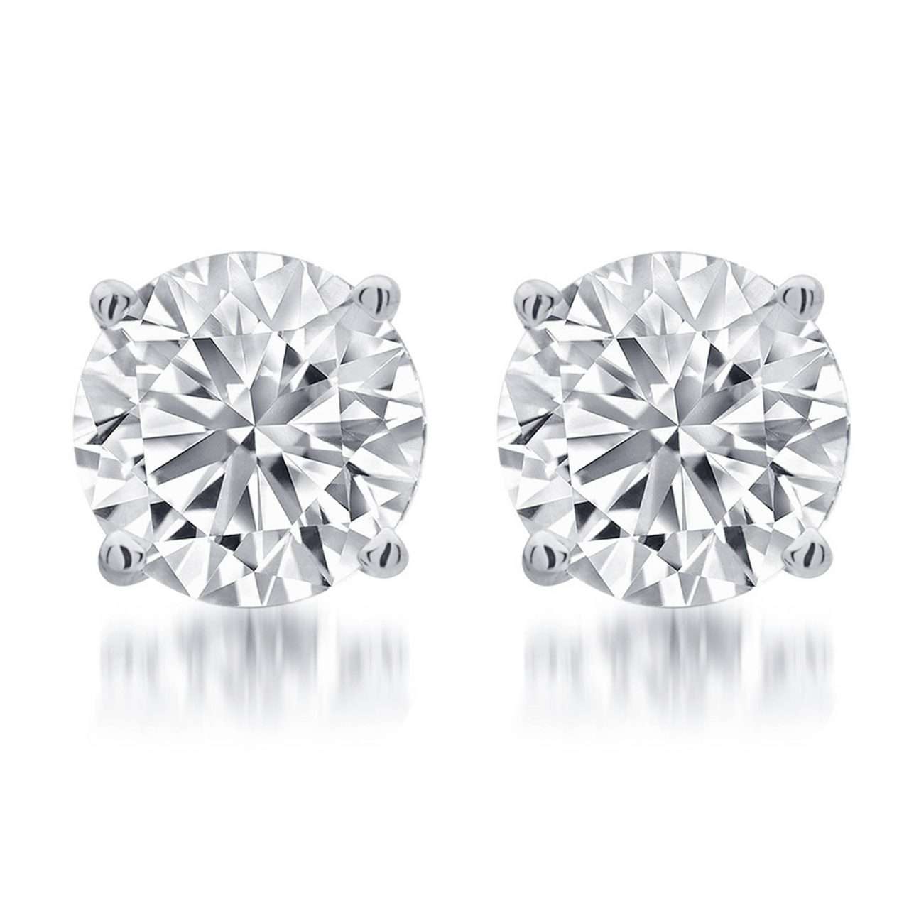 18ct White Gold 1.00ct Diamond Studs, GIA Certificated