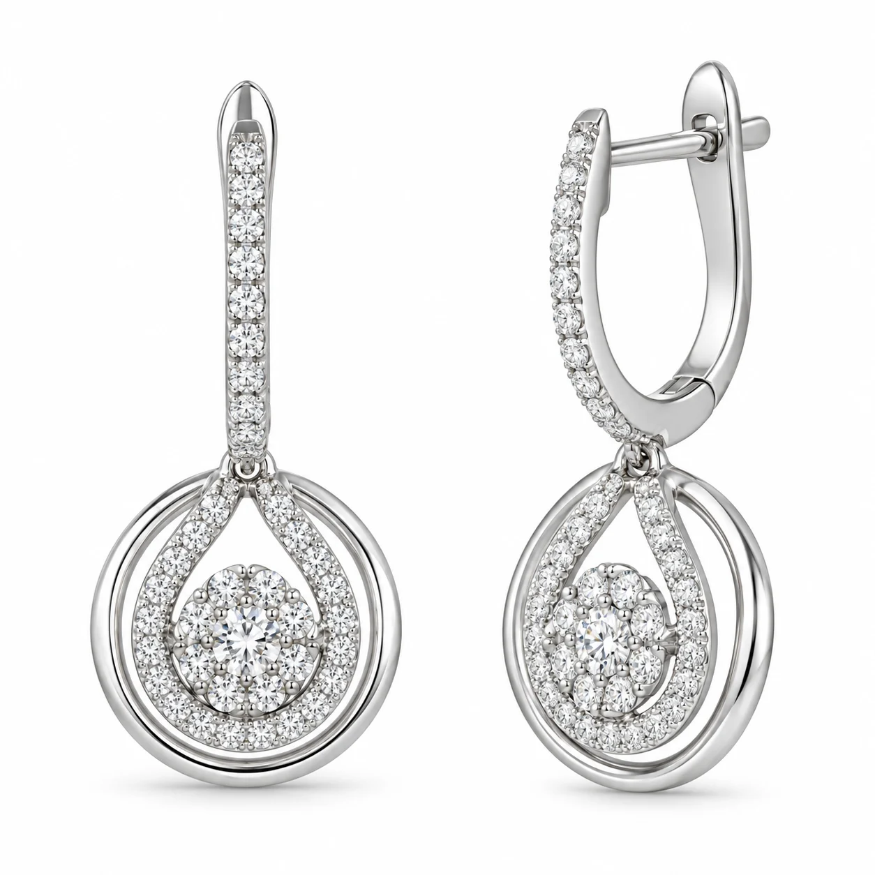 18ct Diamond Drop Earrings