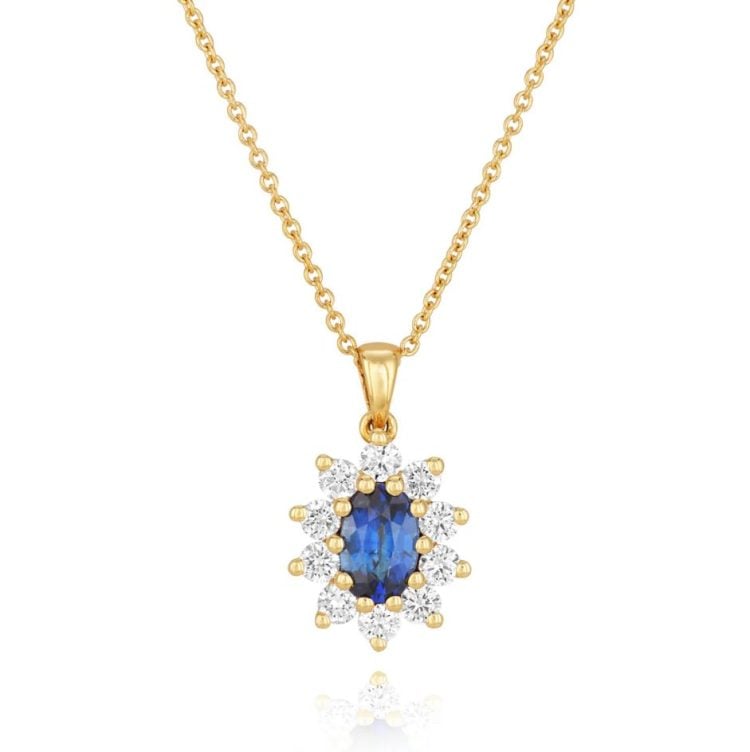 18ct Sapphire and Diamond Pendant