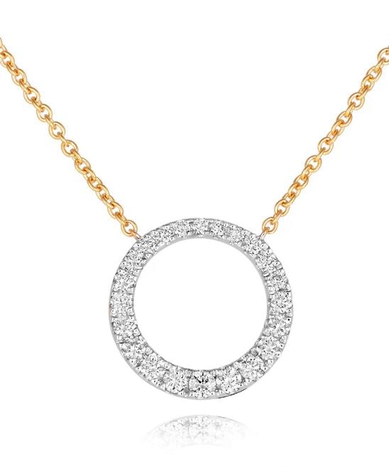 18ct Yellow Gold Diamond Circle Pendant