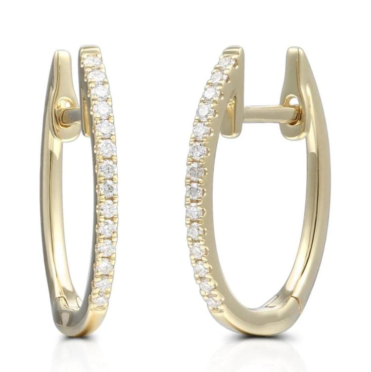 18ct Yellow Gold Diamond Hoop Earrings
