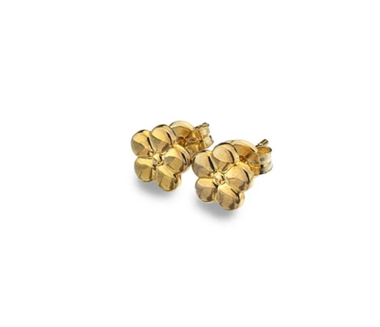 9ct Yellow Simple Flower Stud