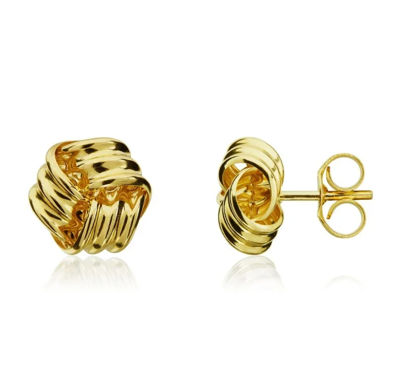 9ct Yellow Gold Knot Stud Earrings