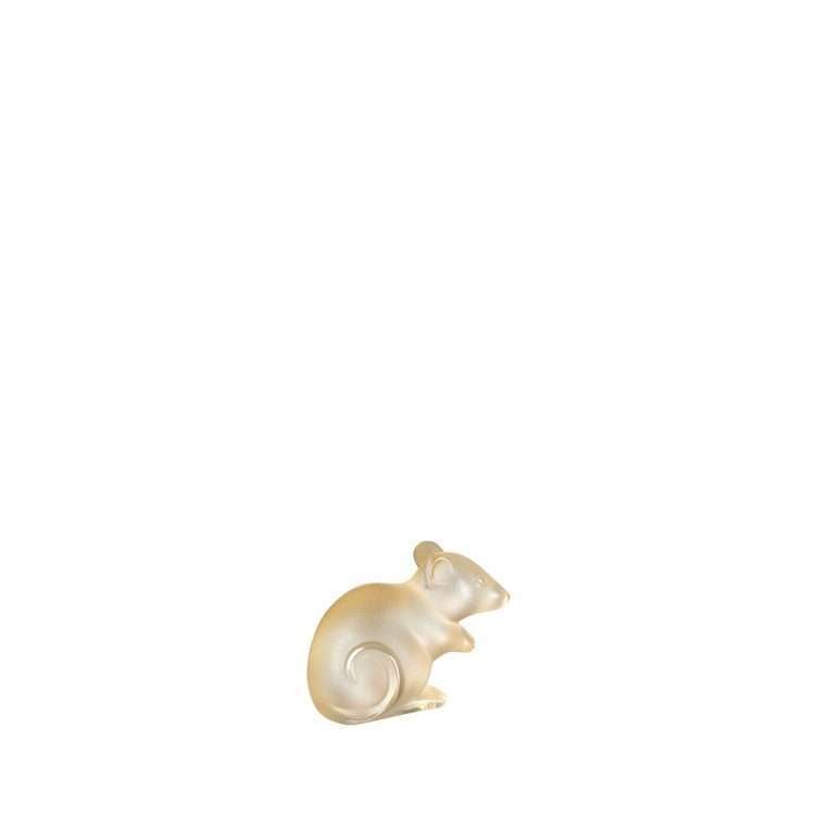 Lalique Mouse, Gold Lustre
