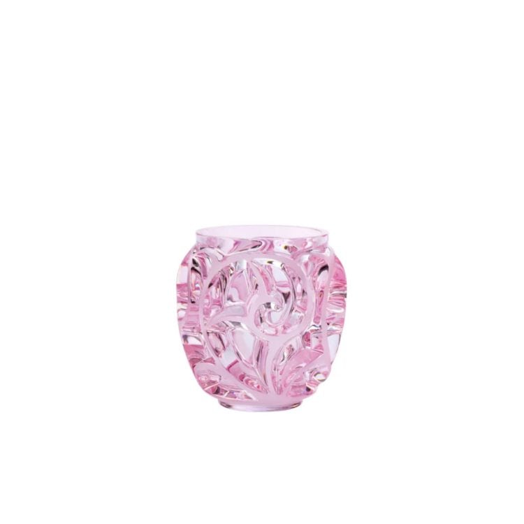 Lalique Tourbillons Vase, Pink Lustre Crystal