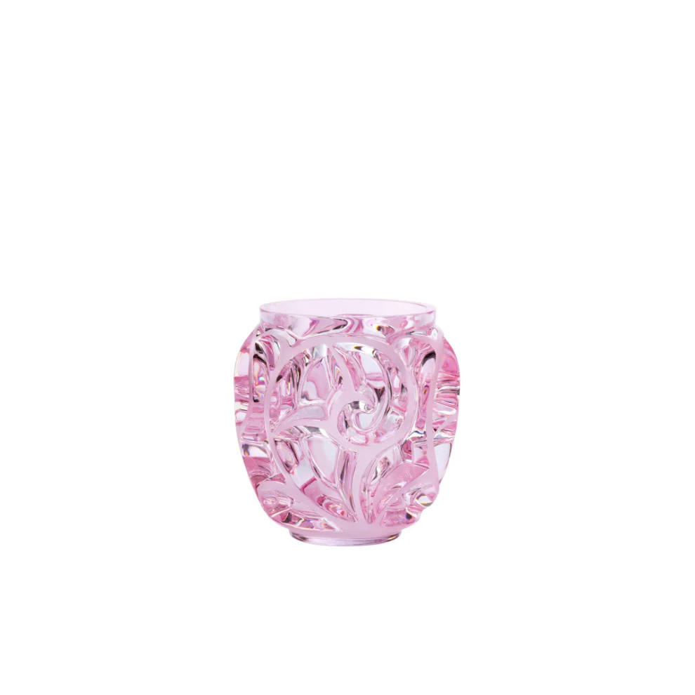 Lalique Tourbillons Vase, Pink Lustre Crystal : 10801400