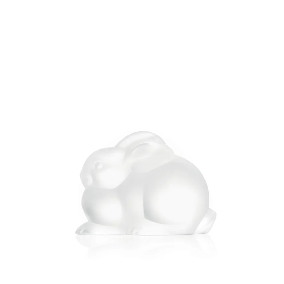 Lalique Rabbit Resting sculpture