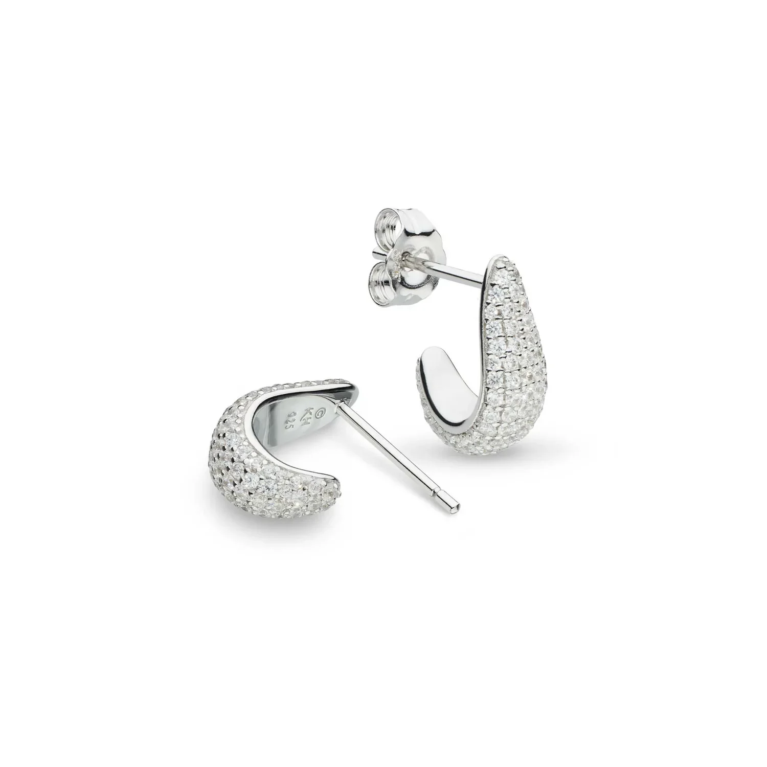 Kit Heath Coast Tumble Glisten CZ Semi Hoop Earrings
