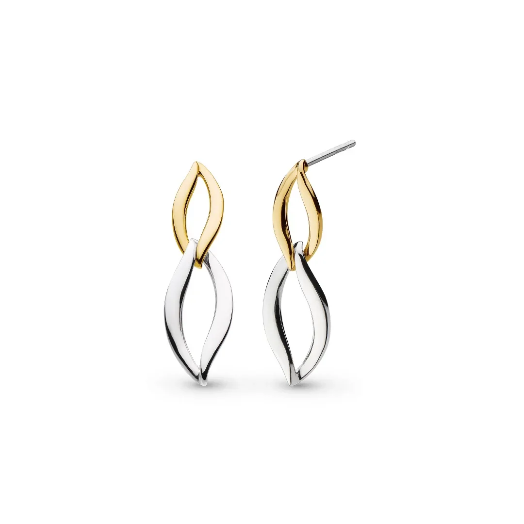 Kit Heath Entwine Twine Link Golden Duo Link Stud Drop Earrings