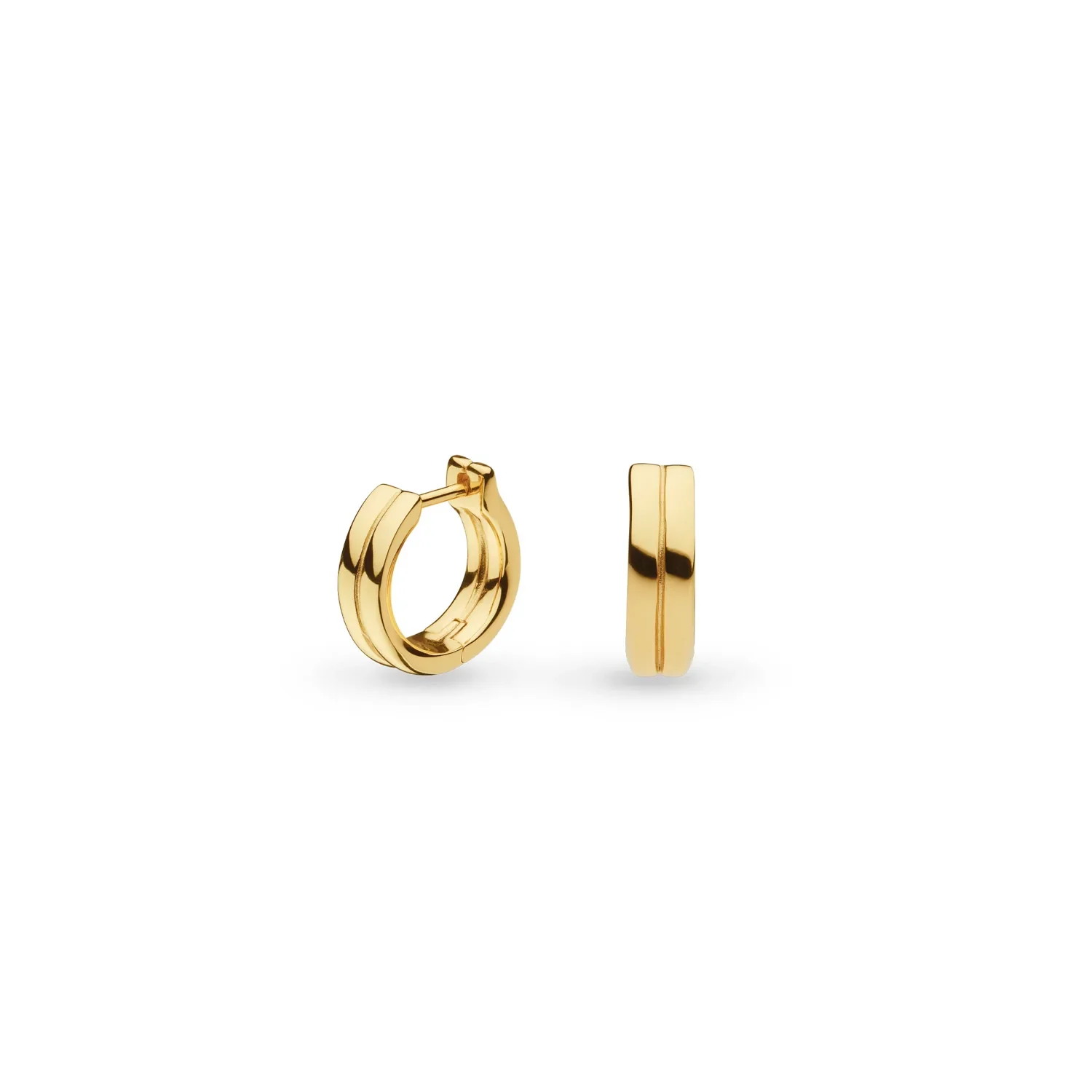 Kit Heath Bevel Unity Golden Hinged Huggie Hoop Earrings
