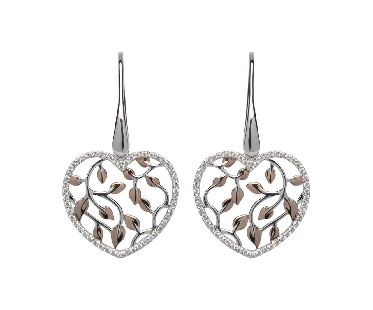 Unique and Co Silver Heart Earrings