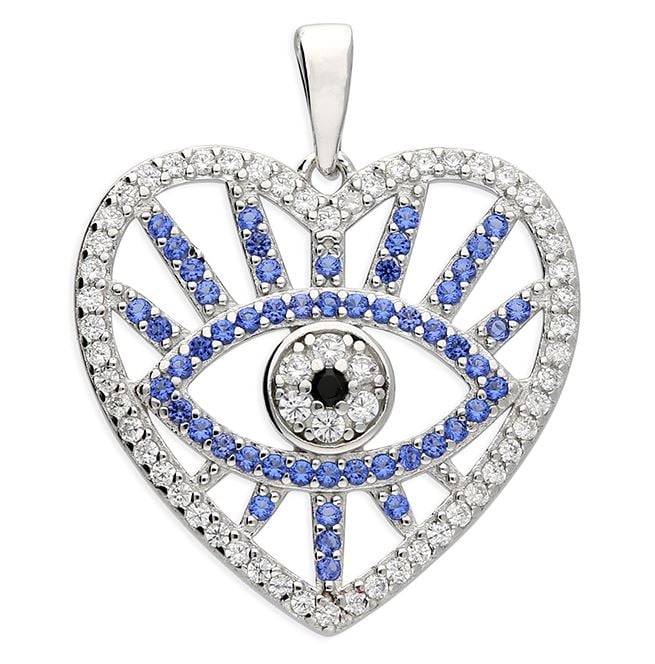 Evil Eye Pendant, Sterling Silver