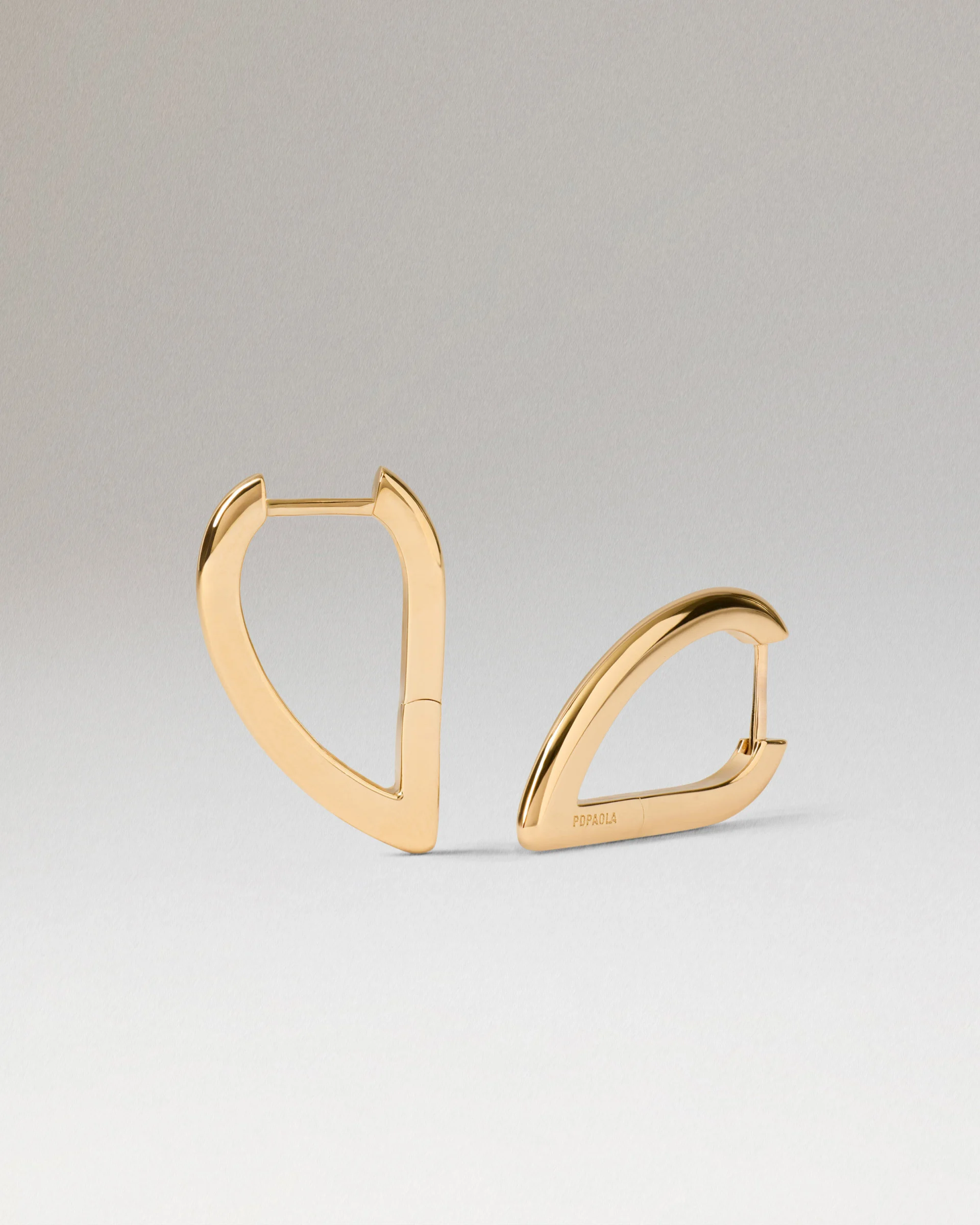 PDPaola Vento Mini Hoops, Gold Plated