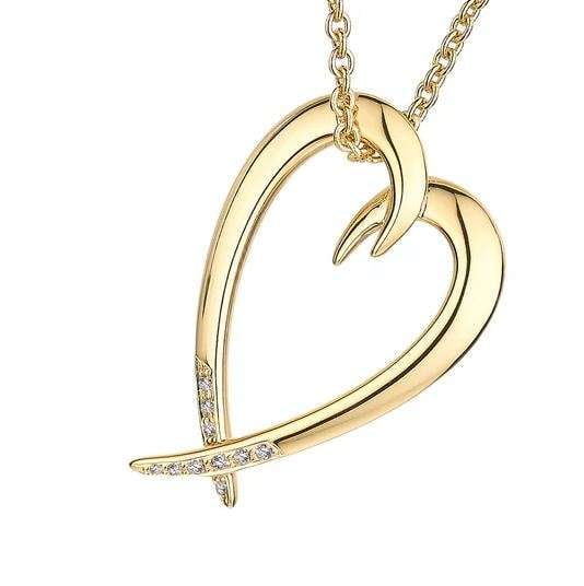 Shaun Leane Hook Heart Pendant Yellow Gold Vermeil & Diamond