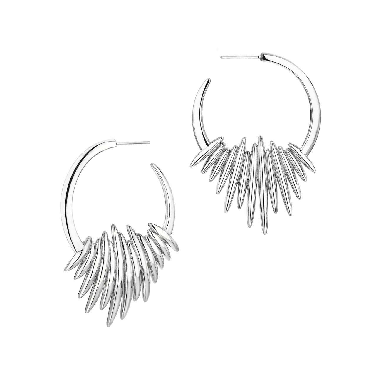 Shaun Leane Silver Quill Hoop Earrings : QU039.SSNAEOS