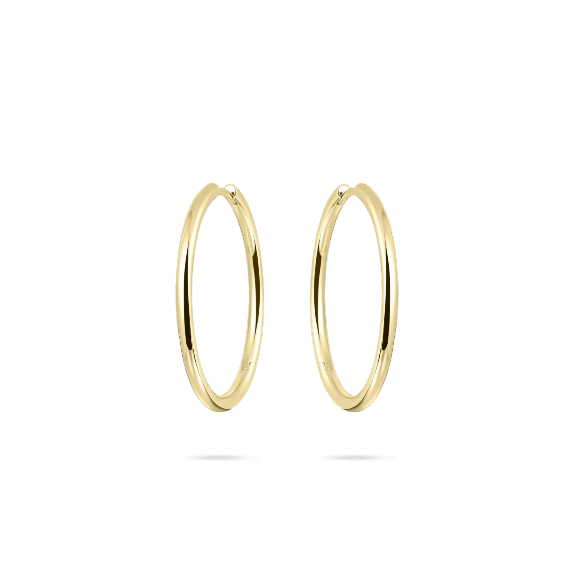 Gisser Gold Plated Silver Tube Hoop Earrings 30mm