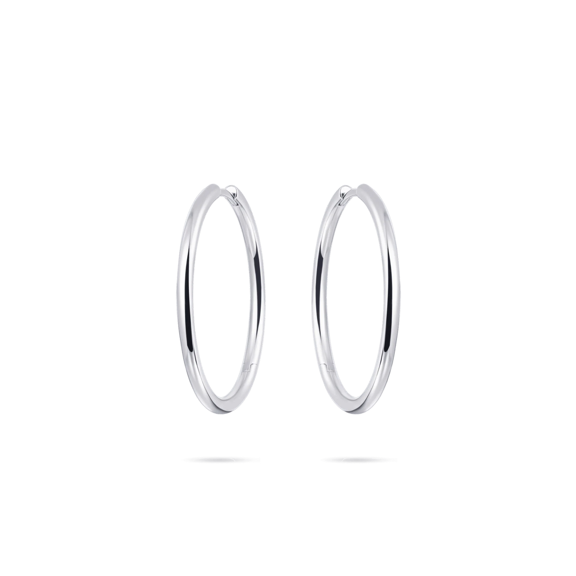 Gisser Silver Tube Hoop Earrings 30mm