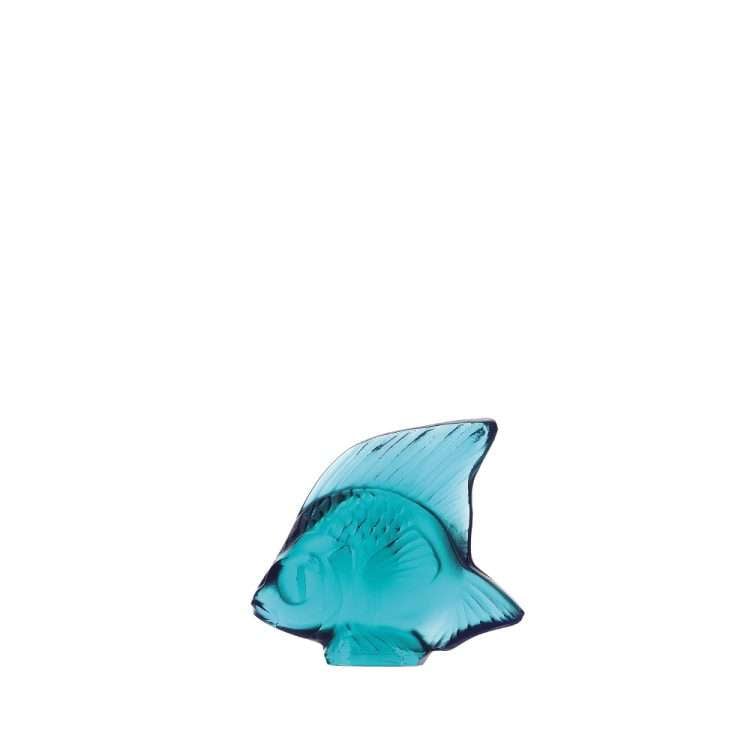 Lalique Fish Sculpture, Pale Turquoise