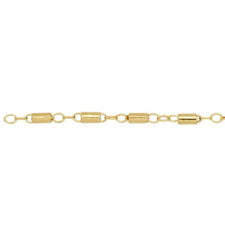 Perma Jewel - Gold Welded Forever Bracelet, Cable Chain Tube & Beads