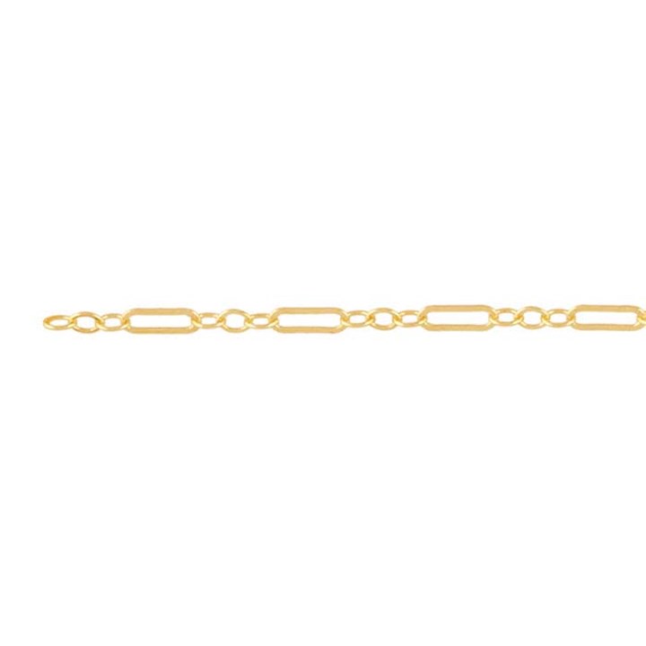 Perma Jewel - Gold 1.7mm Flat Long & Short Ankle Chain
