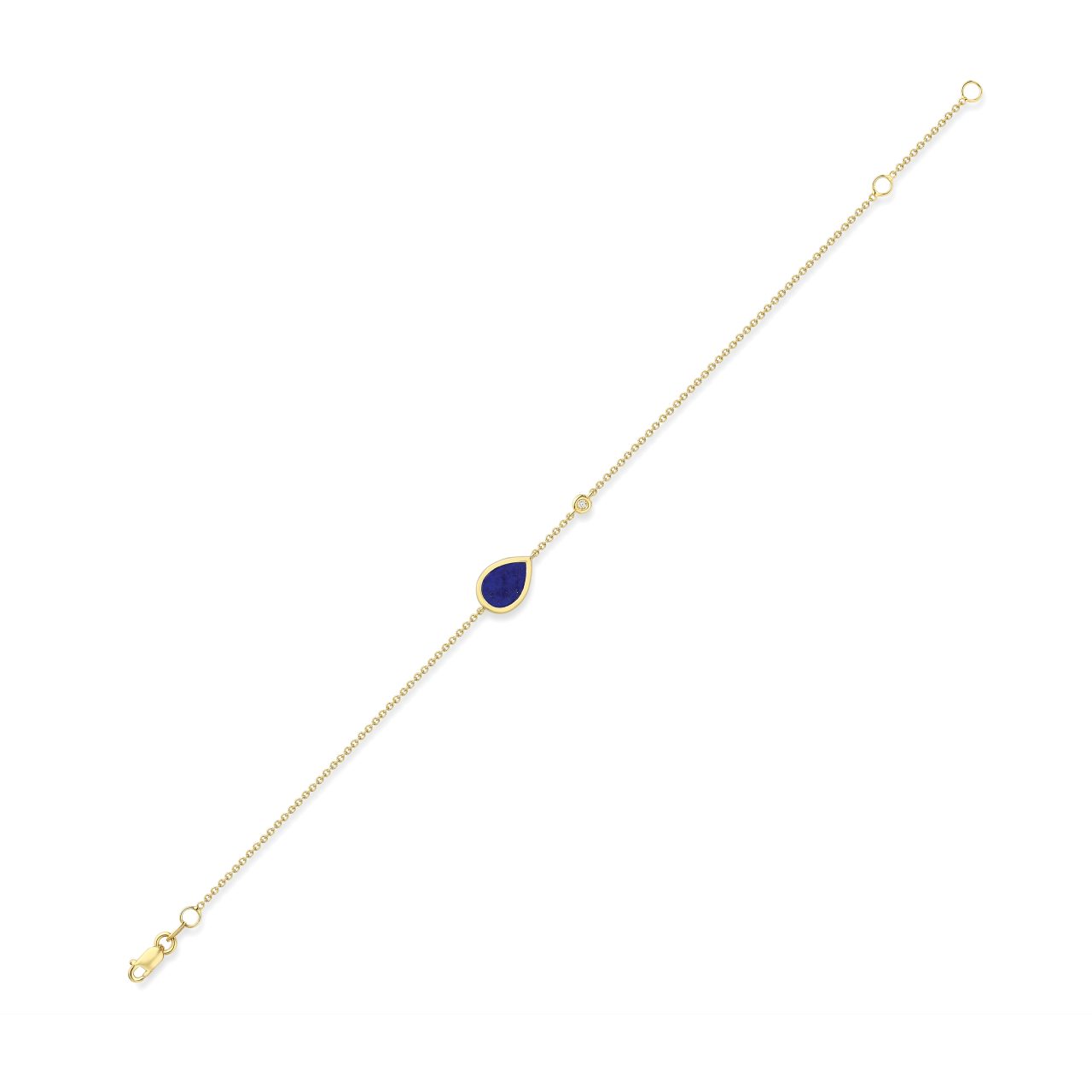9ct Gold Lapis Lazuli and Diamond Stacking Bracelet