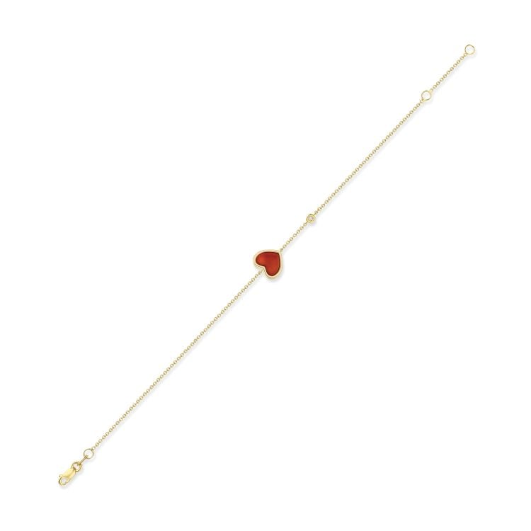 9ct Gold Carnelian and Diamond Stacking Bracelet