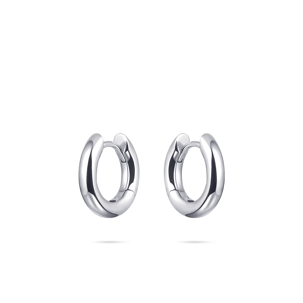 Gisser Silver Bold Tube Hoop Earrings 15mm