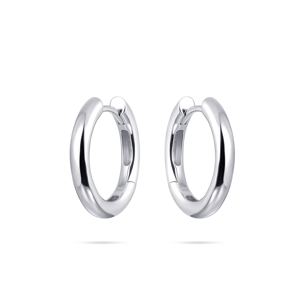 Gisser Silver Bold Tube Hoop Earrings 20mm