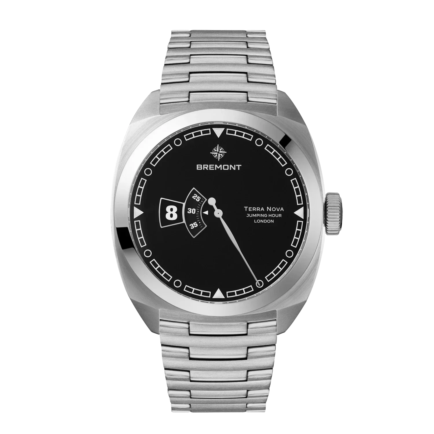 Bremont Terra Nova 40.5 Jumping Hour, Black Dial, Bracelet