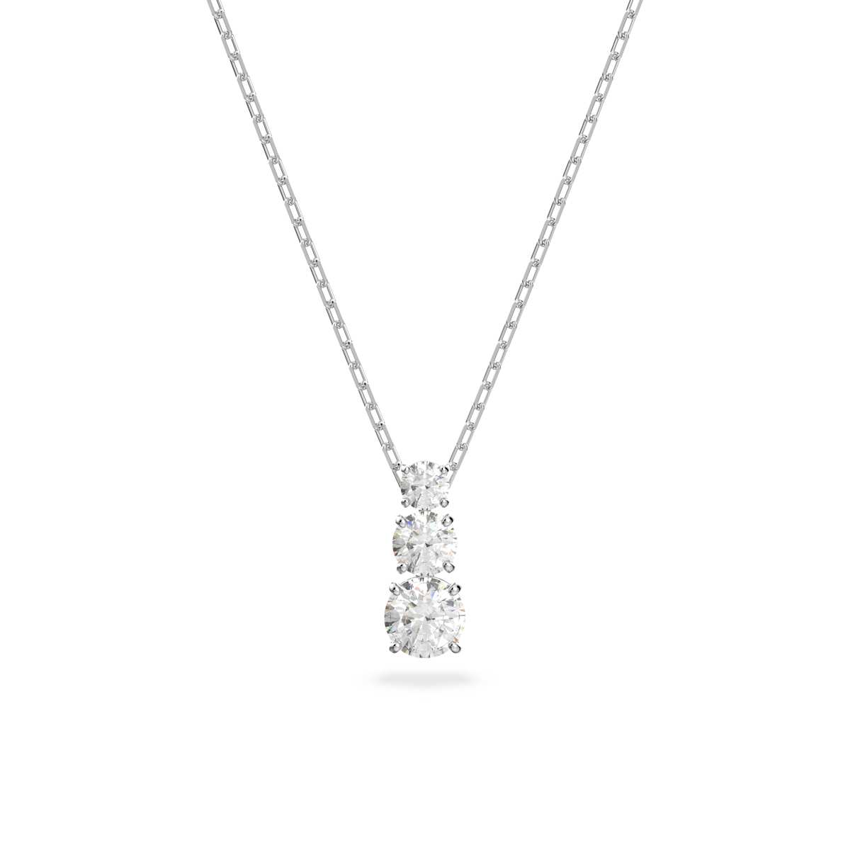 Swarovski Stilla Attract pendant, Round cut, White, Rhodium plated : 5414970