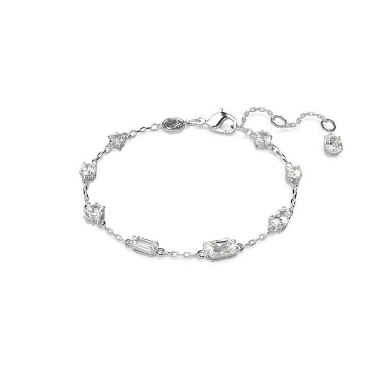 Swarovski Mesmera bracelet, Mixed cuts, Scattered design, White, Rhodium plated