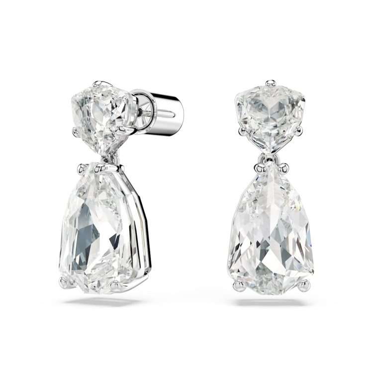 Swarovski Mesmera drop earrings, clear