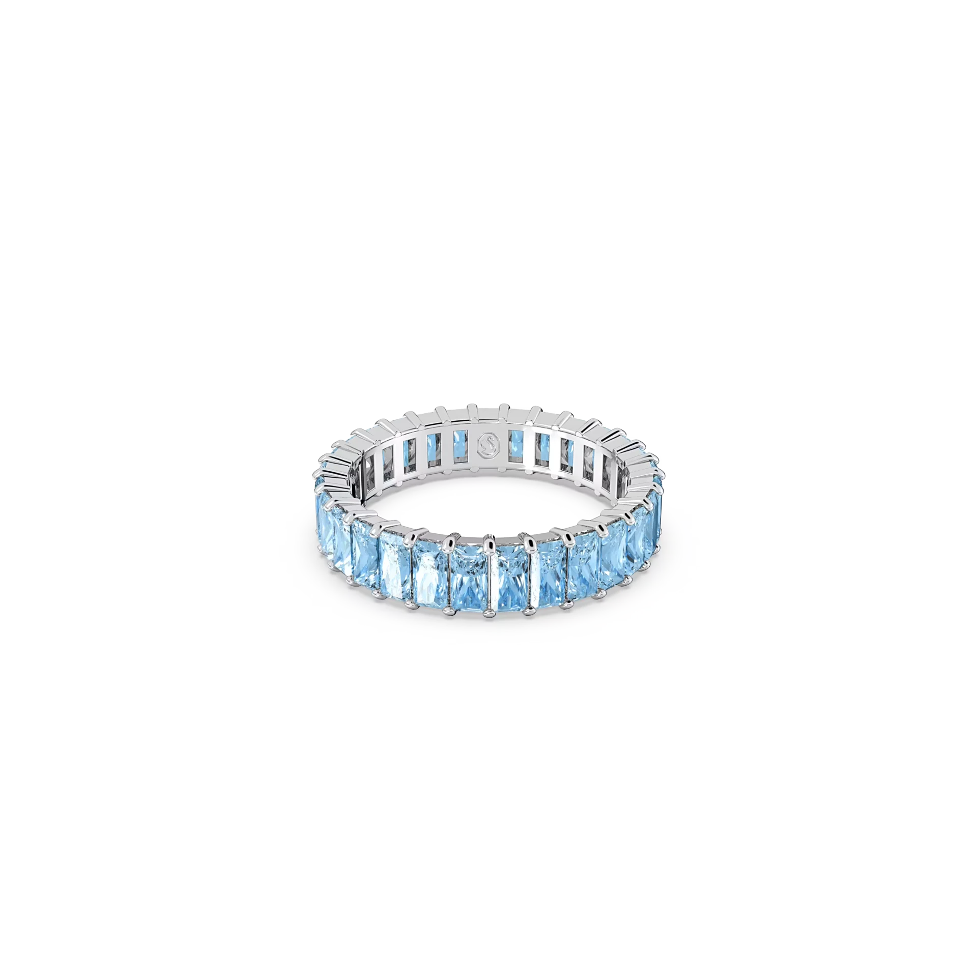 Swarovski Matrix ring, Baguette cut, Blue, Rhodium plated : 5661909