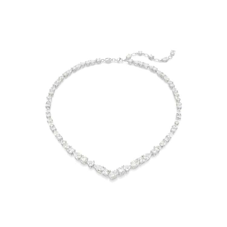 Swarovski Mesmera necklace, Mixed cuts, White, Rhodium plated
