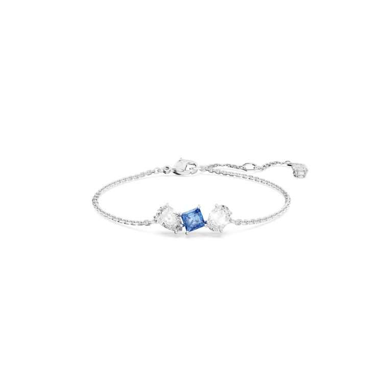 Swarovski Mesmera bracelet, Mixed cuts, Blue, Rhodium plated