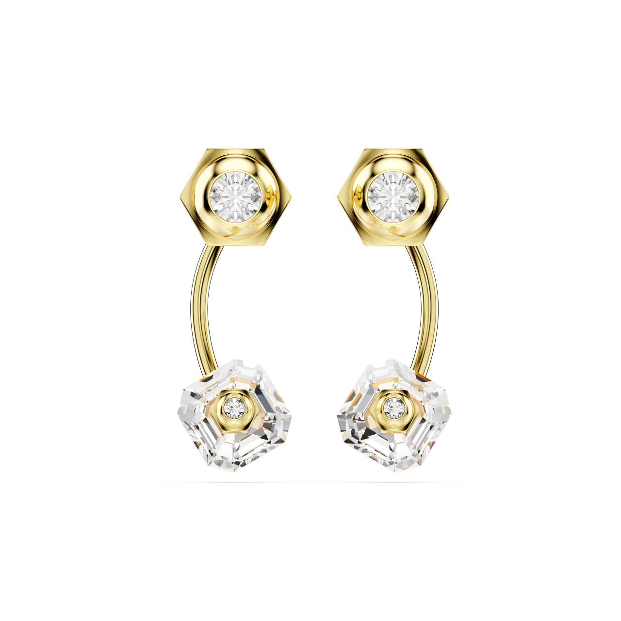 Swarovski Numina earring jackets, Mixed cuts, White, Gold-tone plated : 5677980