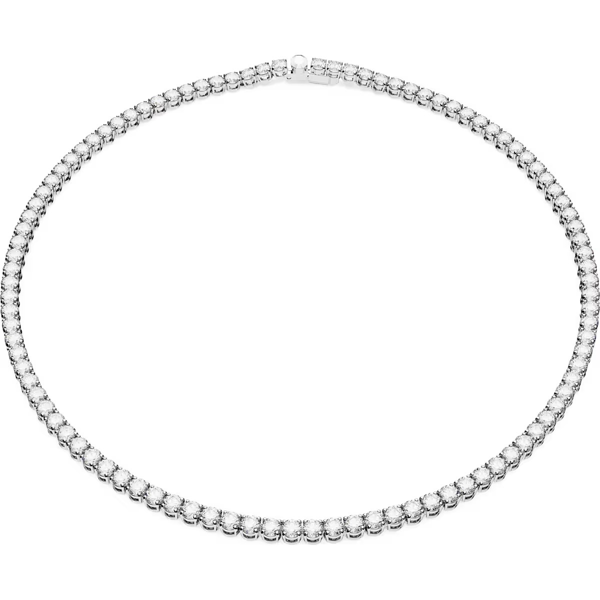 Matrix Tennis necklace, Round cut, White, Rhodium plated 5681796