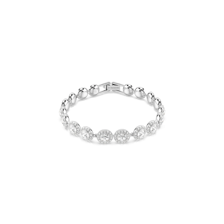 Swarovski Una Angelic Tennis bracelet, Round cut, White, Rhodium plated