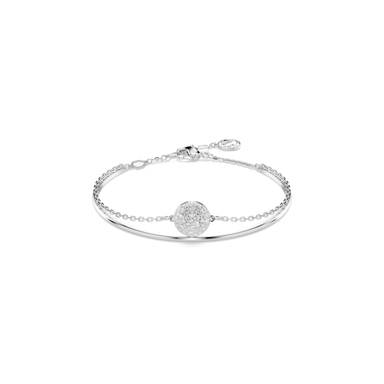 Swarovski Sublima bangle, White, Rhodium plated