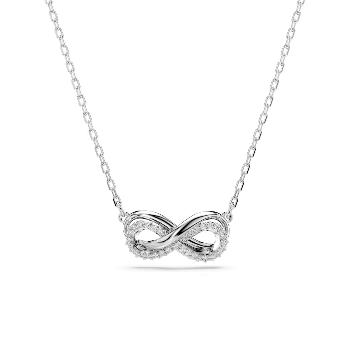 Swarovski Hyperbola pendant, Pavé, Infinity, White, Rhodium plated : 5687265 