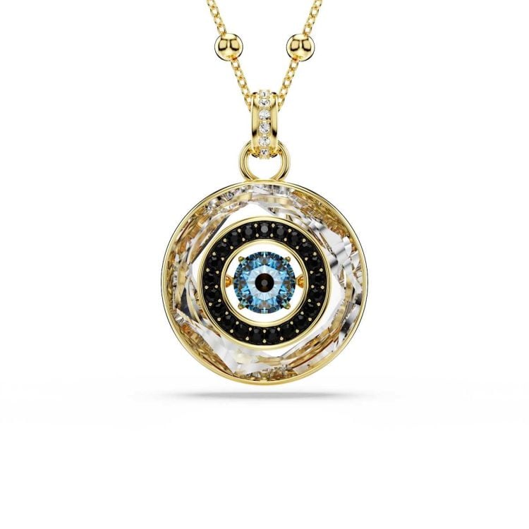 Swarovski Symbolica pendant, Evil eye, Medium, Multicoloured, Gold-tone plated