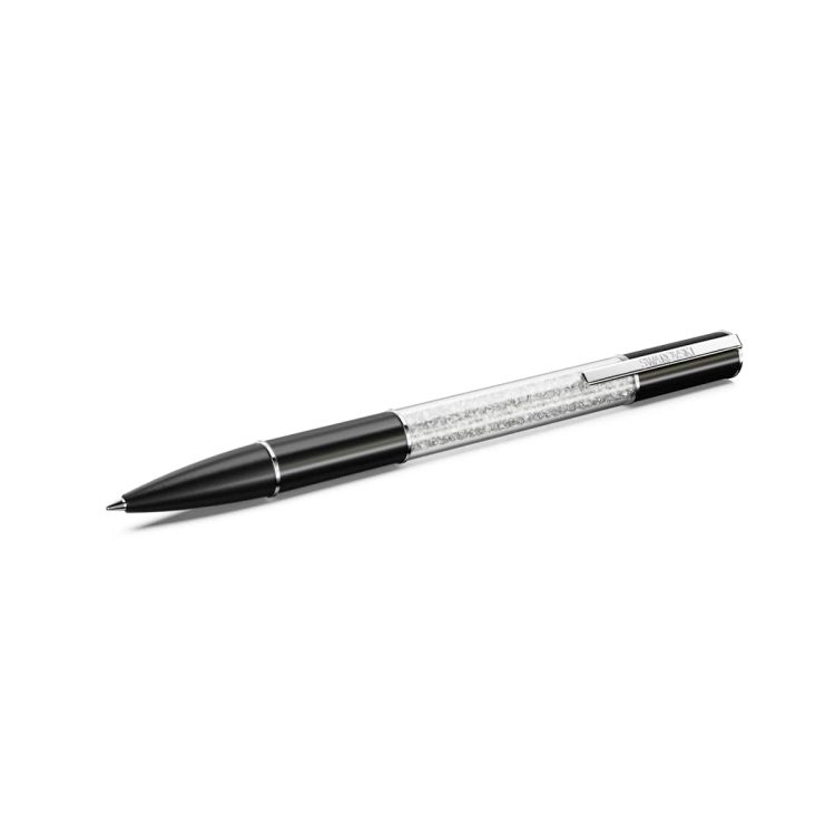 Swarovski Crystalline Lustre ballpoint pen, Black, Rhodium plated